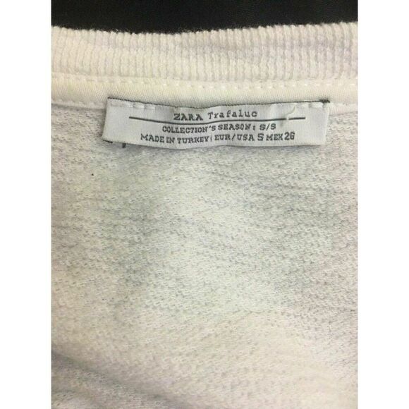 Zara Women’s Solid White Short Sleeve Scoop Neck Top t shirt crew neck Small - Picture 4 of 4